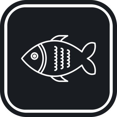 Balık simgesinin vektör illüstrasyonu
