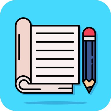 Bir kalem ve kitap simgesinin vektör çizimi