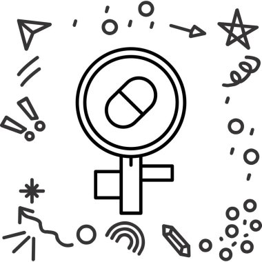 Cinsiyet eşitliği simgesi, basit vektör illüstrasyonu