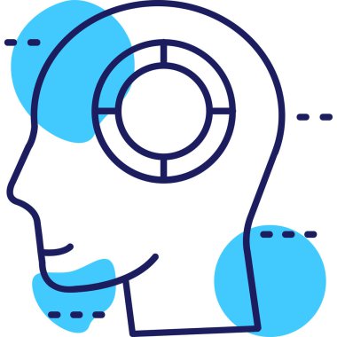 Beyin. Web simgesi vektör illüstrasyonu