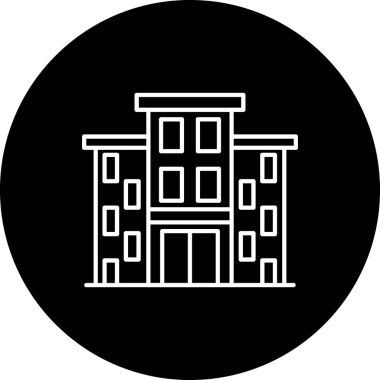 Bina. Web simgesi basit illüstrasyon