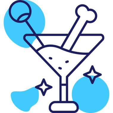 Kokteyl içeceği simgesi - taslak biçimi