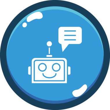 robot. Web simgesi basit illüstrasyon