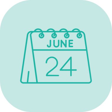 27 Haziran simgesine sahip takvim, vektör illüstrasyonu