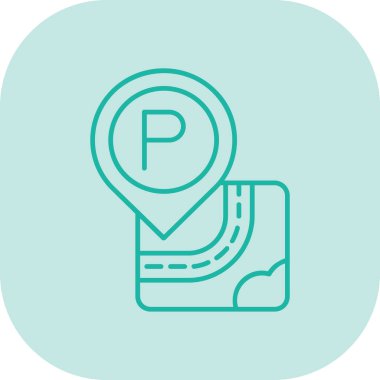 park yeri konumu simgesi doldurulmuş satır biçimi