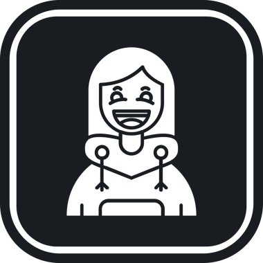 kız simgesi, vektör illüstrasyonu