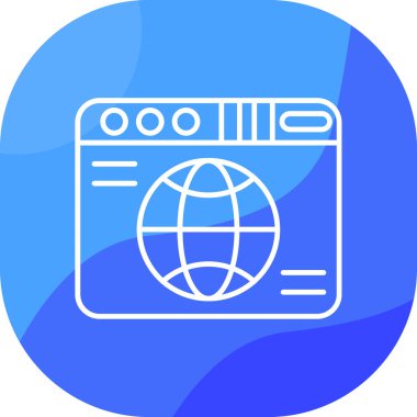 Ağ simgesi. Web tasarımı için basit web vektör simgeleri çizimi