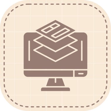 Bilgisayar. Web simgesi basit illüstrasyon