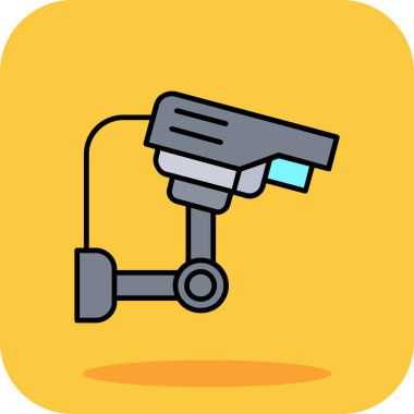 Gözetim sistemi simgesi renk ana hatları vektörü