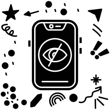 Moda biçimi izole edilmiş arka planda cep telefonu simgesi