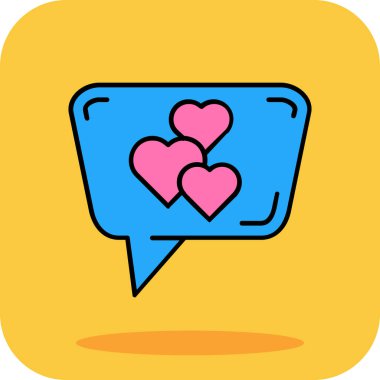 konuşma balonu kalpler simgesi, özet biçimi