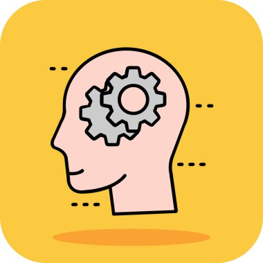 Beyin simgesi, vektör illüstrasyonu