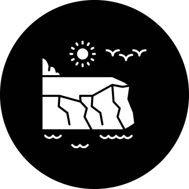 Bir dağ simgesinin vektör illüstrasyonu