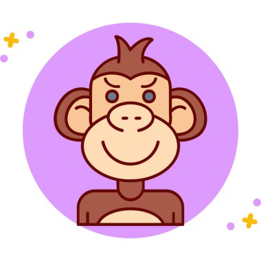 maymun çizgi vektör çizim