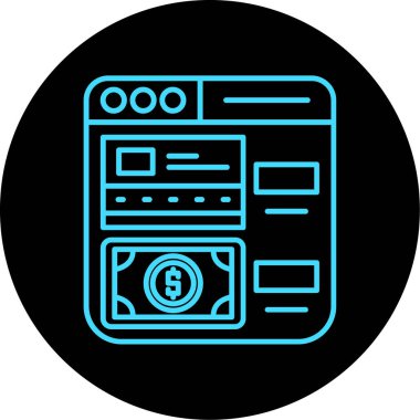 Para için. Web simgesi basit illüstrasyon