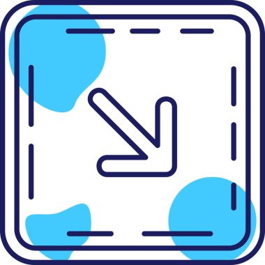 Mavi arkaplanda izole edilmiş konum simgesiyle ana hat haritası işaretçisini doldurdum. Konum belirleyici pin. vektör