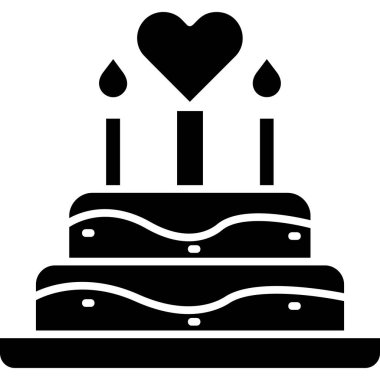 Pasta tatlı ikonu ana hatlarıyla