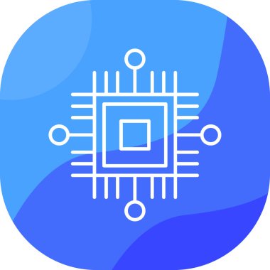 çip simgesi. Web için basit bir elektronik çip simgesi çizimi