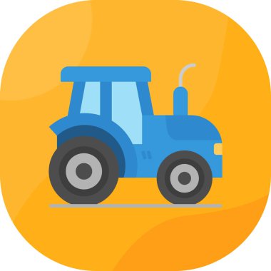 çiftlik traktör simgesi, vektör illüstrasyonu