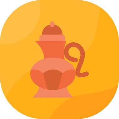 Çaydanlık. Web simgesi vektör illüstrasyonu