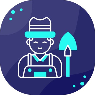 Çiftçi simgesi, vektör illüstrasyonu