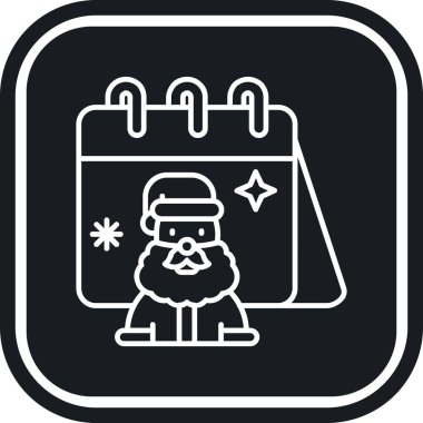 Hediye ikonlu Noel Baba, basit bir tarz.