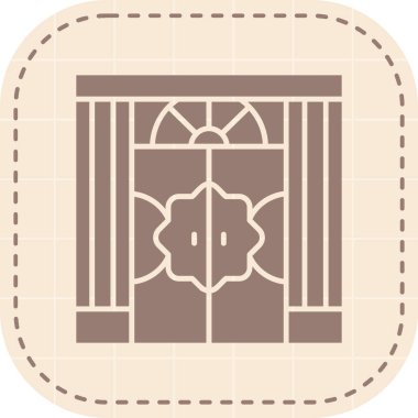 Bir bina simgesinin vektör illüstrasyonu