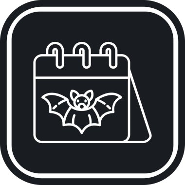 Uçan yarasa çizgisi simgesi olan Cadılar Bayramı takvimi