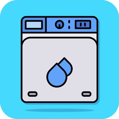 Çamaşır makinesi. Basit resimleme