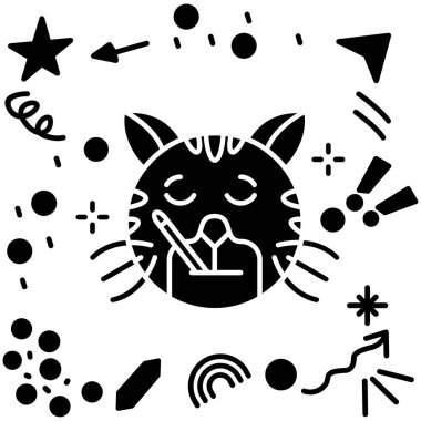 kedi ve sigara ikonu