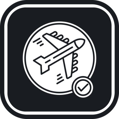 Uçak bileti simgesi, vektör illüstrasyonu