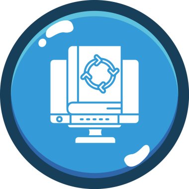 bilgisayar ekranı simgesi. Web için basit bilgisayar vektör simgeleri çizimi