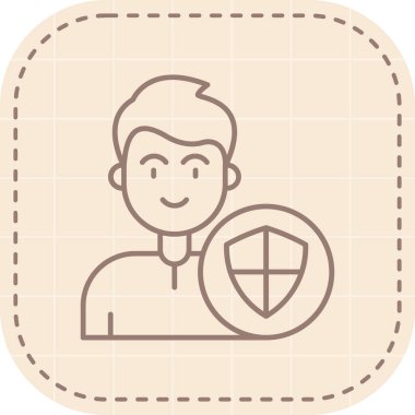 Kalkan simgesi olan insanların vektör illüstrasyonu