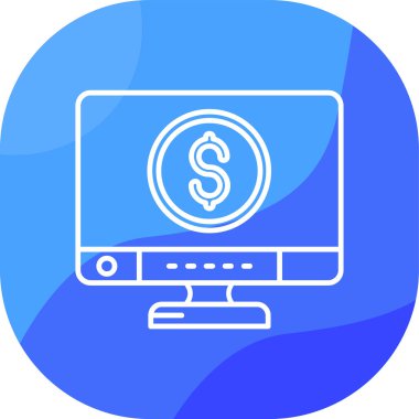 Bilgisayar monitörü. simge basit vektör illüstrasyonu