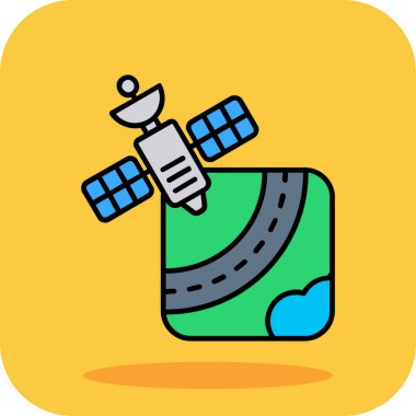 uydu uydu simgesi renk dış hat vektörü