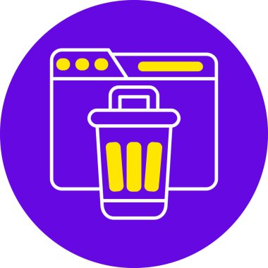 Çöp tenekesi. Basit illüstrasyon