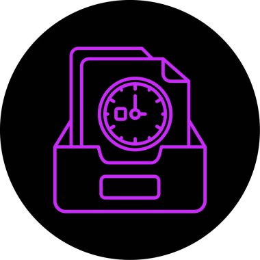 Bir saat simgesinin vektör illüstrasyonu