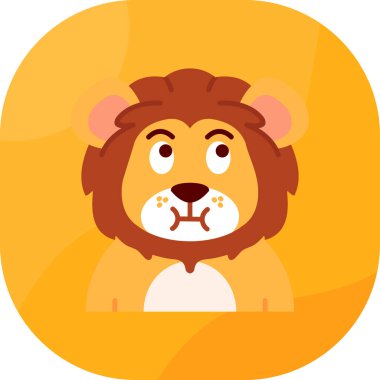 Aslan yassı simgesi, vektör illüstrasyonu