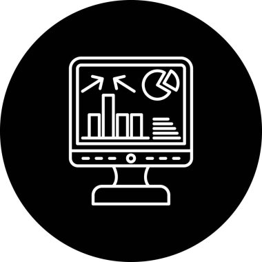 analitik web simgesi, vektör illüstrasyonu