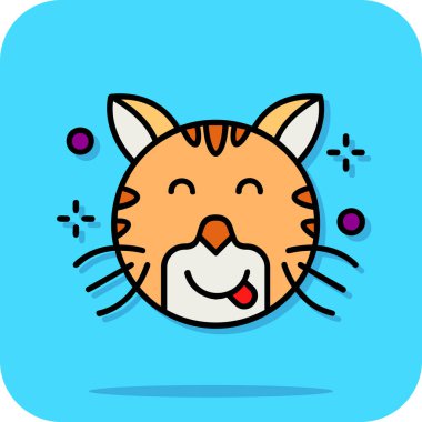 Şirin kedi surat. vektör illüstrasyonu