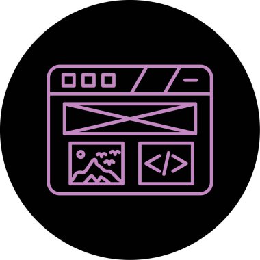 Tarayıcı web simgesi, basit illüstrasyon