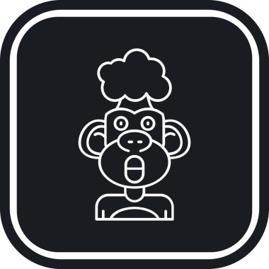 hayvan maymun simgesi, vektör illüstrasyonu