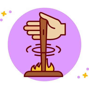 Yanan bir mumun vektör illüstrasyonu