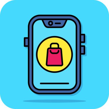 Akıllı telefon vektör illüstrasyon tasarımlı alışveriş çantası