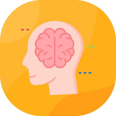 Beyin. Web simgesi basit illüstrasyon