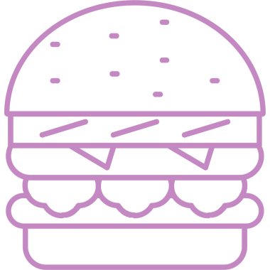 Hamburger ikonu vektör illüstrasyonu