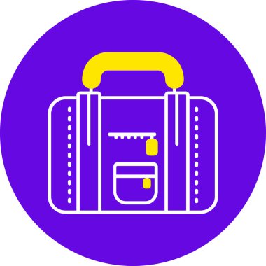 sırt çantası simgesi, vektör illüstrasyonu