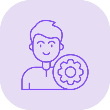 dişli tekerlek simgesi olan avatar adam, ana tasarım