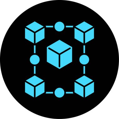 blockchain ağ simgesi, vektör illüstrasyon tasarımı