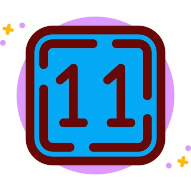 Bir numaralı vektör simgesi. biçim vektör simgesidir, düz sembol, yuvarlak açılar, beyaz arkaplan